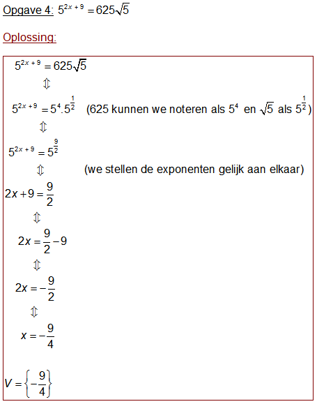 exponentielevergelijkingen