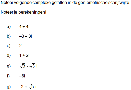 goniometrisch vorm van een complex getal