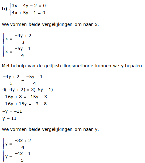 gelijkstellingsmethode stelsel